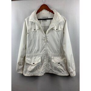 Women's Vintage Y2K Larry Levine White Wind Breaker Jacket  Size XS